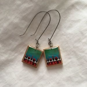 Illustrated Sterling Silver Scrabble Earrings
